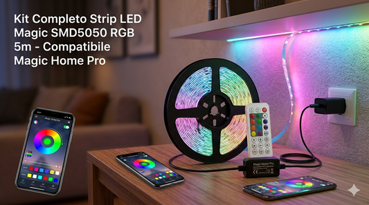 Tira de LED RGB con Mando a Distancia y Fuente de Alimentación – Iluminación Ambiental Instantánea para el Hogar
