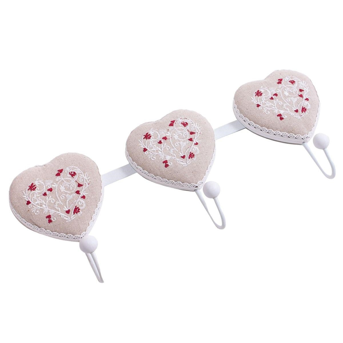Colgador de Pared con Forma de Corazón y 3 Ganchos – Organiza tu Casa Ahora Sin Desorden