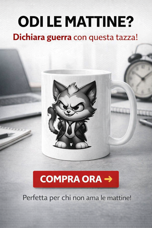 Taza Mug Gato Vampiro Divertido | Cerámica | Regalo Original para Amantes de los Gatos
