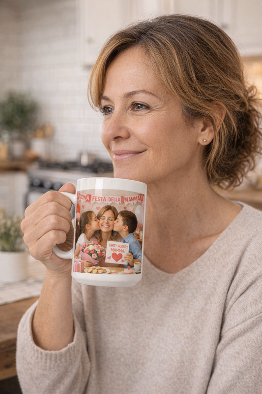 Taza de Cerámica Blanca | Regalo Día de la Madre | Con Corazón – Idea Original